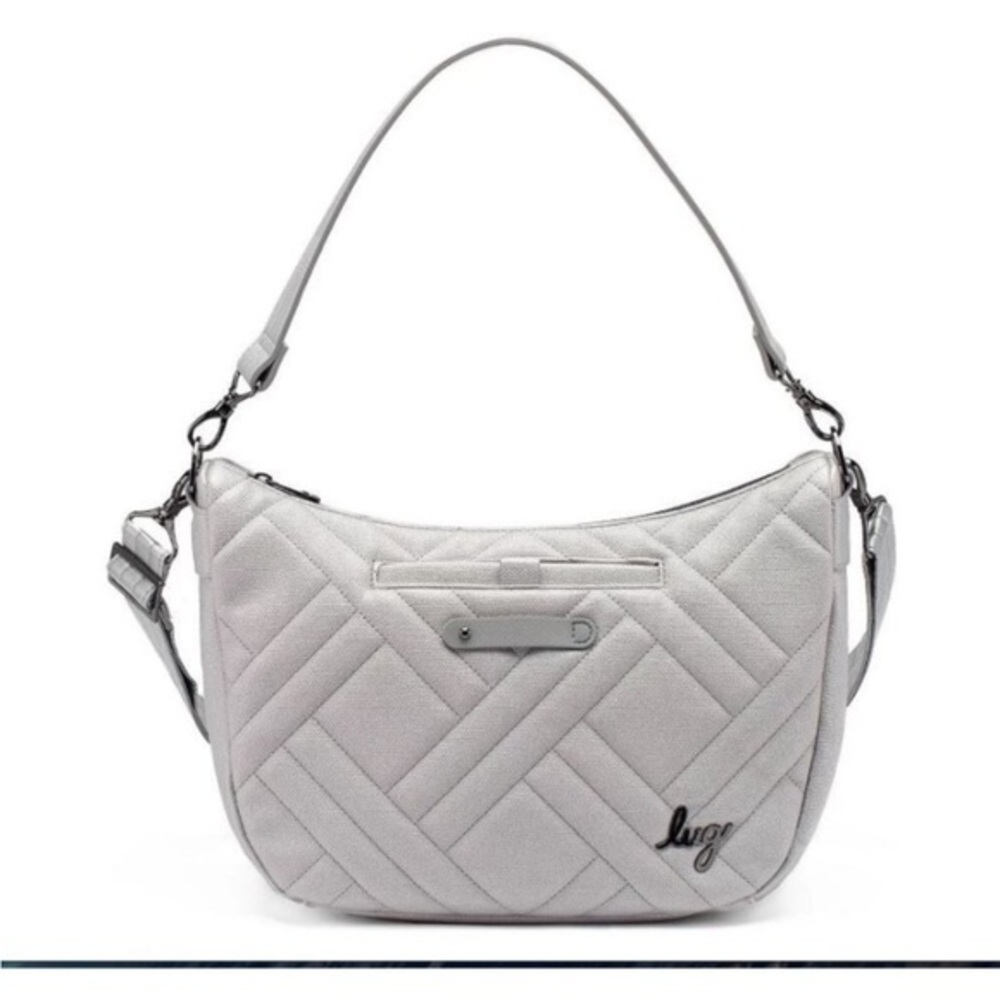 Lug Harmony Matte Luxe Shoulder Bag Crossbody Strap Handbag Diamond Silver